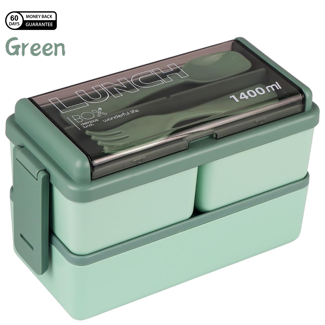 Adult Kids Tiffin Boxes Leakproof with Removable Compartments Lunch Box - 1400 ml