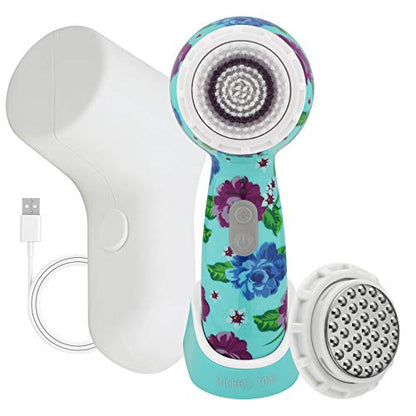 Facial Cleansing + Exfoliation Brush System with 3 speeds, Serum Infusion Head + Travel Case