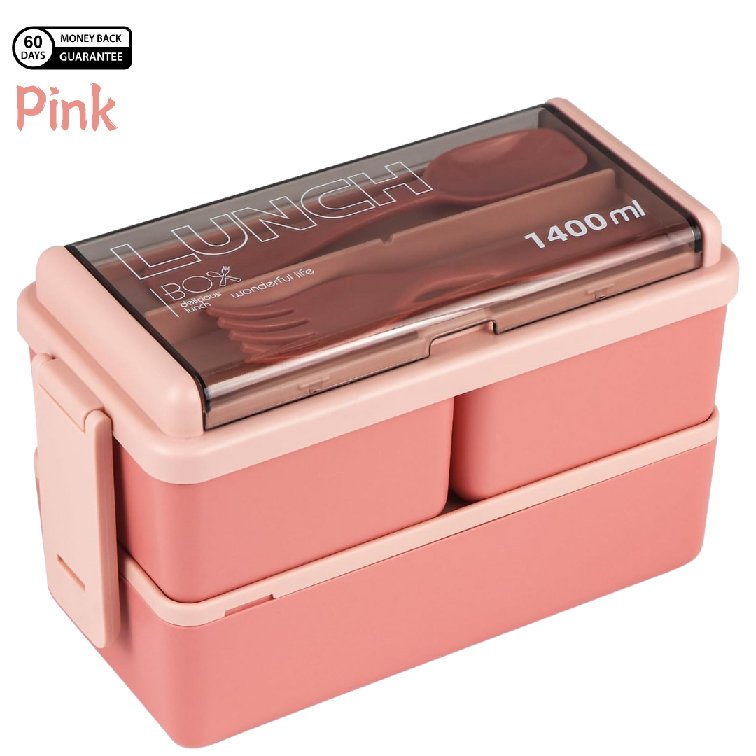 Adult Kids Tiffin Boxes Leakproof with Removable Compartments Lunch Box - 1400 ml