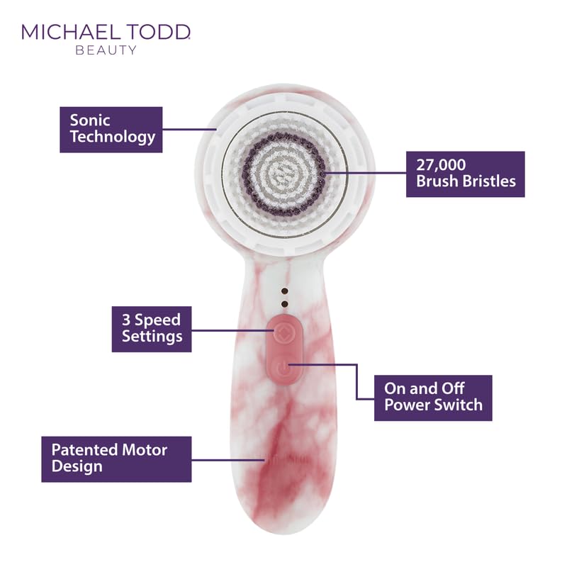 Facial Cleansing + Exfoliation Brush System with 3 speeds, Serum Infusion Head + Travel Case