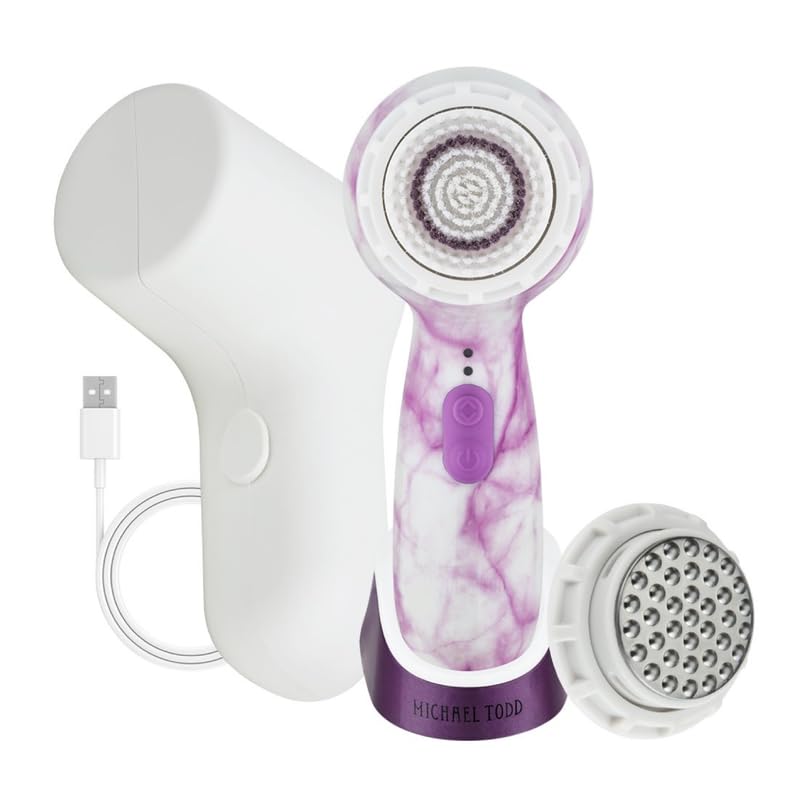 Facial Cleansing + Exfoliation Brush System with 3 speeds, Serum Infusion Head + Travel Case