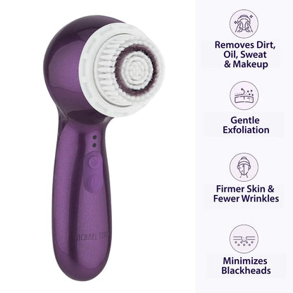 Facial Cleansing + Exfoliation Brush System with 3 speeds, Serum Infusion Head + Travel Case