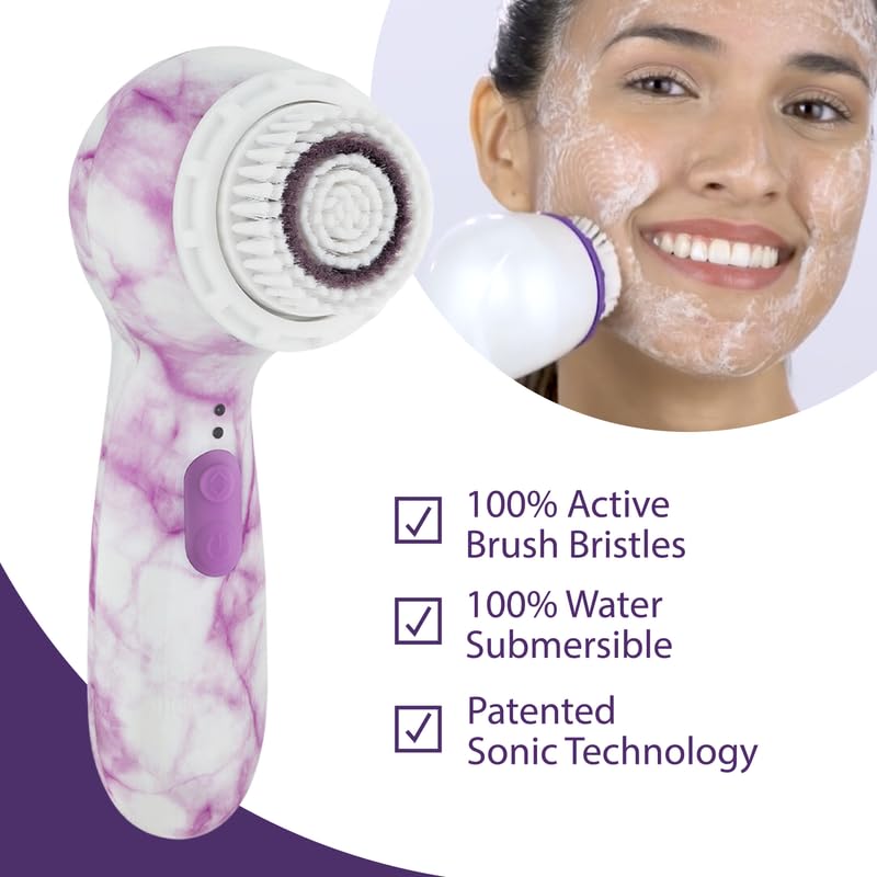 Facial Cleansing + Exfoliation Brush System with 3 speeds, Serum Infusion Head + Travel Case