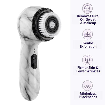 Facial Cleansing + Exfoliation Brush System with 3 speeds, Serum Infusion Head + Travel Case