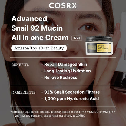 COSRX Snail Mucin 92% Face Moisturizer