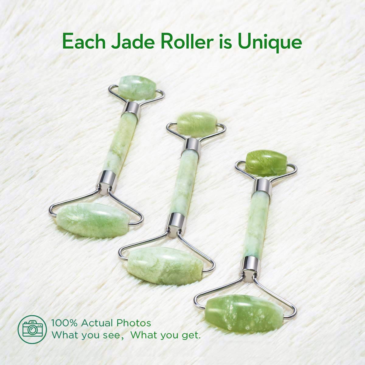 Jade Roller and Gua Sha for Face-3 in 1 Kit Facial Massager Tool