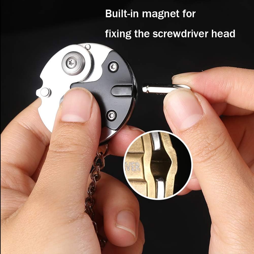 Pocket Fold Mini Multifunctional Coin Knife Screwdriver Keyring Survival Tool