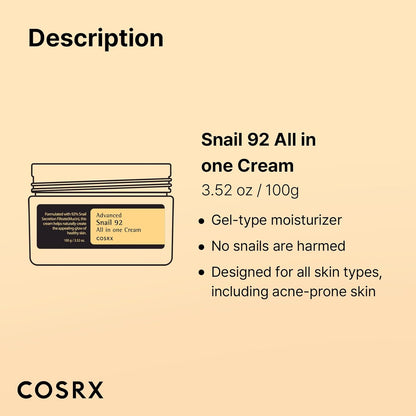 COSRX Snail Mucin 92% Face Moisturizer