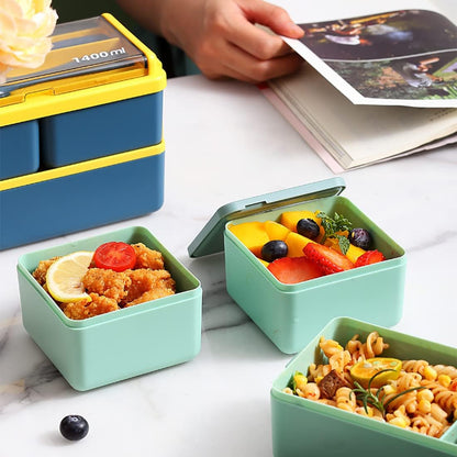 Adult Kids Tiffin Boxes Leakproof with Removable Compartments Lunch Box - 1400 ml