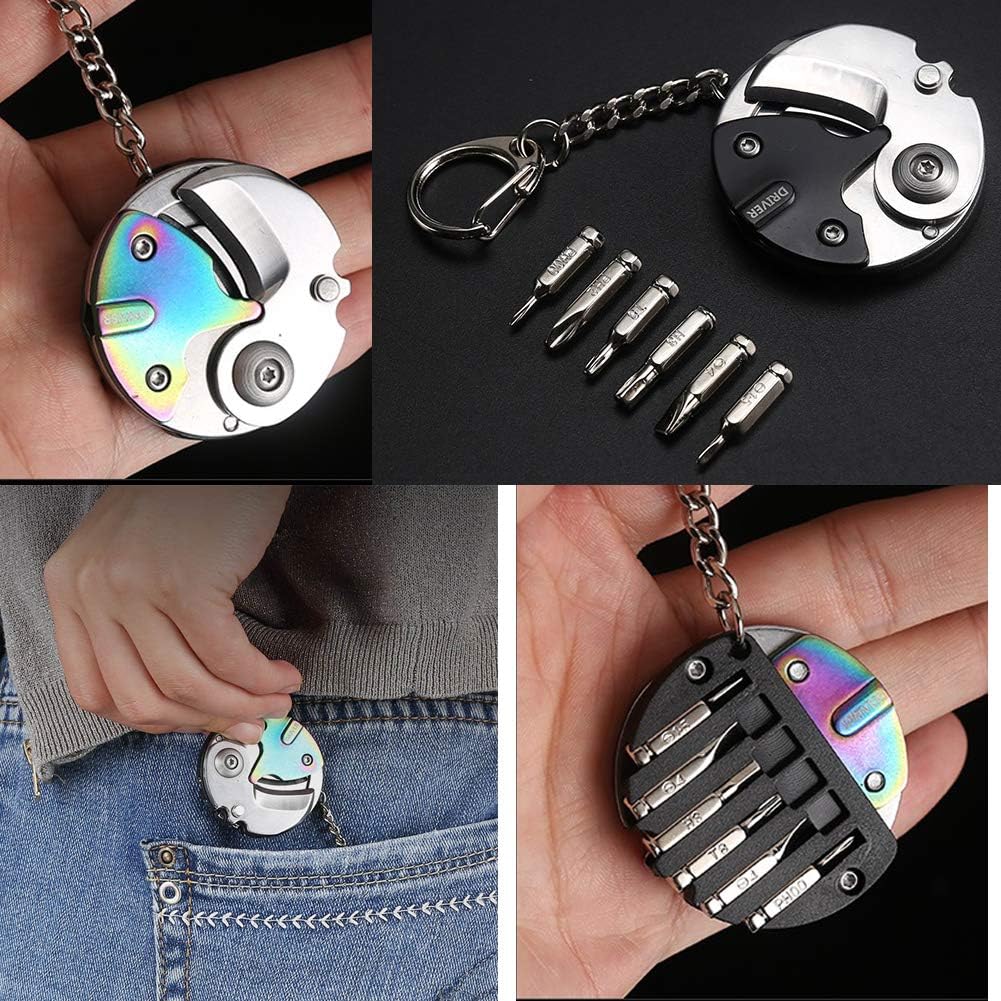 Pocket Fold Mini Multifunctional Coin Knife Screwdriver Keyring Survival Tool