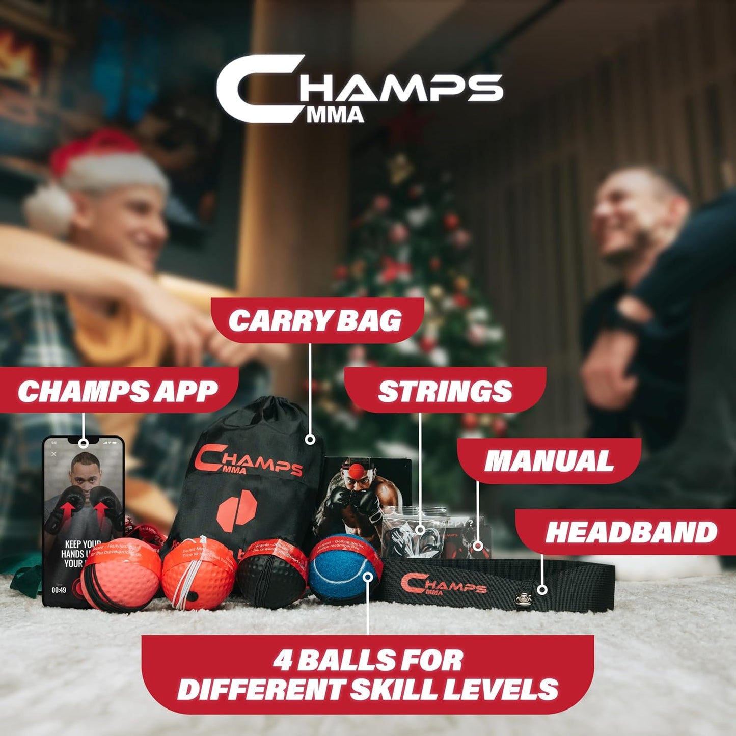 Boxing Reflex Ball Set with Punch Counter App