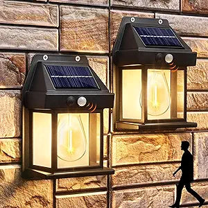 Motion Sensor Solar Wall Lights for Outdoor (Pack of 2)