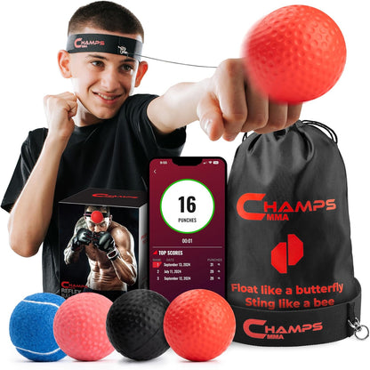 Boxing Reflex Ball Set with Punch Counter App