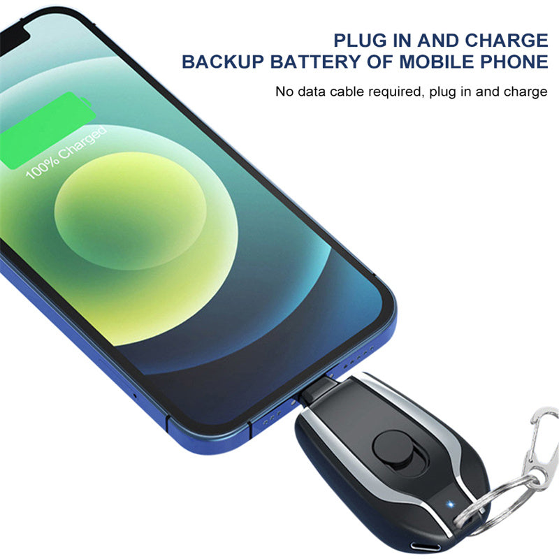 Fast Charging Keychain Power Bank For (Type-C and IOS)