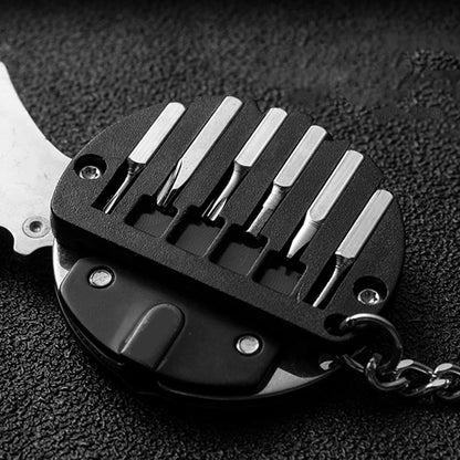 Pocket Fold Mini Multifunctional Coin Knife Screwdriver Keyring Survival Tool