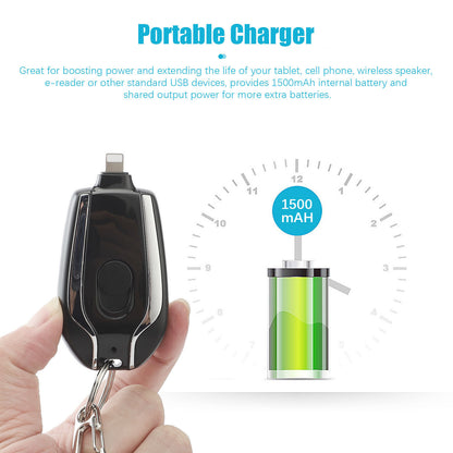 Fast Charging Keychain Power Bank For (Type-C and IOS)